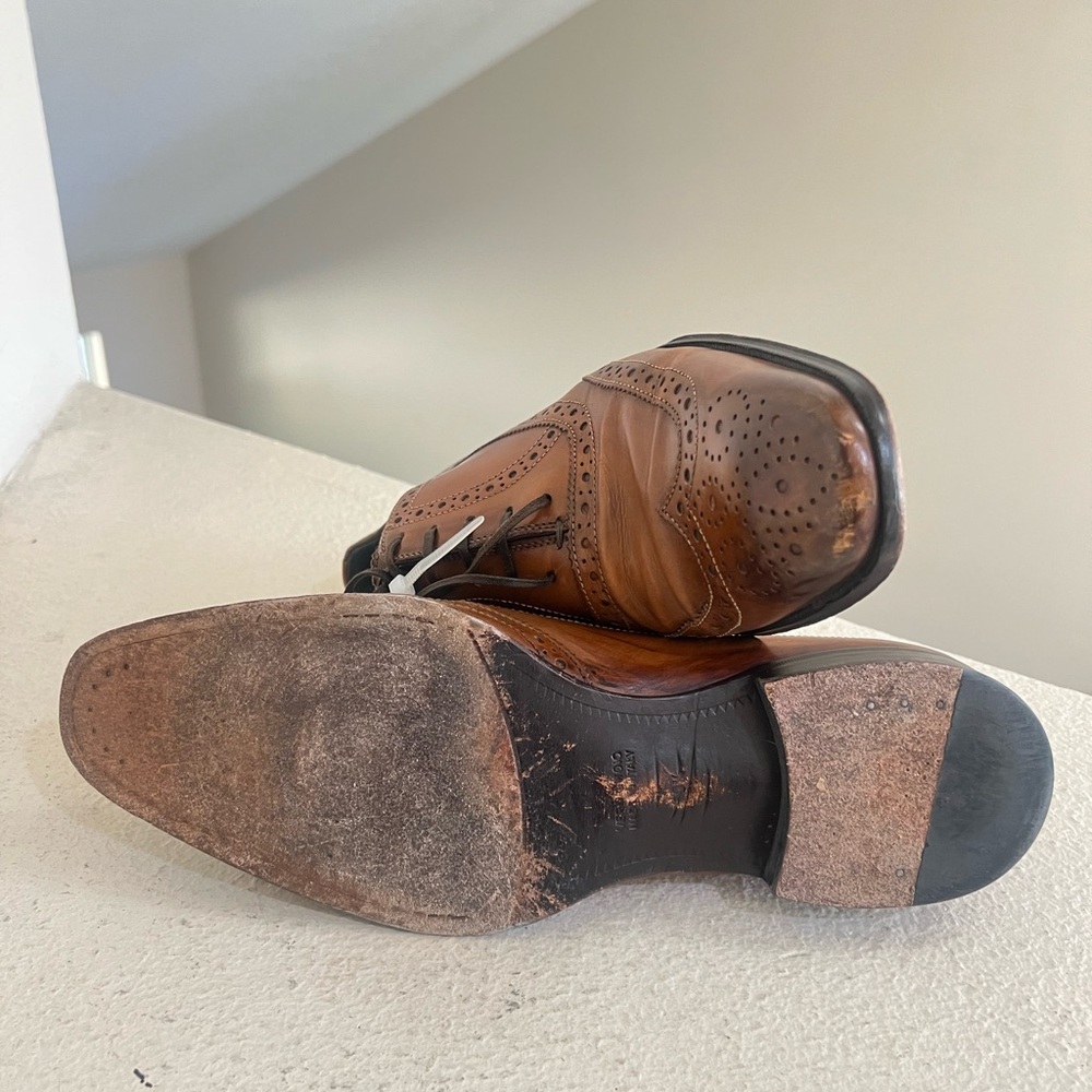 To Boot New York “Windsor Burnished Lace Ups Cognac Shoes Made in Italy Sz 10.5 - Picture 8 of 11